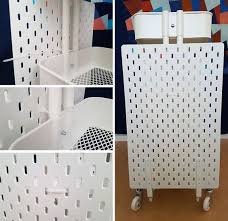 Ikea Hack How To Create A Mobile Pegboard Storage Unit From The Raskog Cart And Skadis Pegboard Craft Room Storage Pegboard Storage Sewing Room Organization