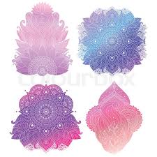 This boho floral square is part of a series of designs with this block at the base. Set Of Boho Floral Design Elements Stock Vector Colourbox
