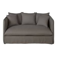 Maybe you would like to learn more about one of these? Canape Lit 2 Places En Lin Epais Gris Effet Vieilli Louvain Maisons Du Monde