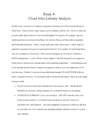 Literary Analysis Cloud Atlas Outline For An Essay Pdf Essays Plot Narrative