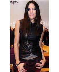 Bettina Zimmermann Black Leather Vest Leather Jackets Coats For Men And Women In 2020 Black Leather Vest Studded Leather Jacket Celebrity Jackets