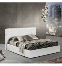 Letto con o senza contenitore disponibile: Letto Matrimoniale Con Contenitore Bianco In Ecopelle