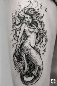 Black And White Mermaid Tattoo Sleeve Mermaid Tattoo Mermaid Mermaidtattoo Blackandwhite Underthesea Sea Mermaid Tattoos Mermaid Tattoo Designs Little Mermaid Tattoos