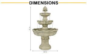 Maybe you would like to learn more about one of these? Amazon Com Sunnydaze 3 Tier Outdoor Water Fountain With Pineapple Top Large Outside Floor Waterfall Fountain Feature For Garden Backyard Patio Porch Or Yard White 51 Inch Kitchen Dining
