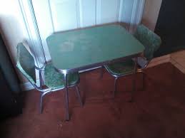 1950s Child Size Retro Vintage Green Formica Kitchen Table And Chairs Kitchen Table Table And Chairs Chair
