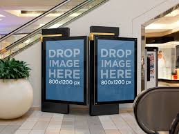 Placeit Billboard Mockup Two Mall Billboards At An Escalator Billboard Mockup Graphic Design Book Cover Best Ads