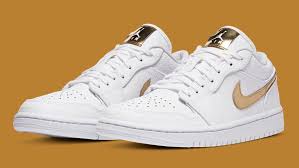 This version gets revamped with gold detailing and premium materials. Air Jordan 1 Low White Metallic Gold Release Date Cz4776 100 Sole Collector
