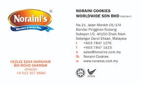 2 india shipments available for rehnai worldwide sdn bhd. Noraini Cookies Business Card Yellowant S Blog