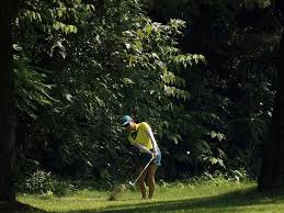 Magdalena simmermacher of argentina looks on with caddie on the 4th hole during the first round of the scandinavian mixed hosted by henrik and annika on june 10, 2021 in gothenburg, sweden. Ucxujtdqnld 4m