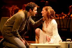 Ian Holcomb (Conrad Arkadina) and Katie deBuys (Nina) in the Syracuse Stage  production of STUPID F***ING BIRD. Photo by Mike Davis.