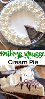 Baileys Mousse Pie Is A Fast And Easy No Bake Dessert Recipe A Creamy Filling Tops A Chocolate Wafer Base Dessert Recipes Easy Desserts Fruit Tart Recipe Easy
