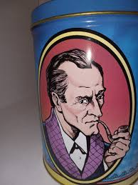 Vintage Tin Canister Cigar Stogie Sherlock Holmes lithograph Detective  Mystery