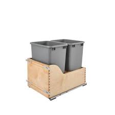 You open the trash can easily by pressing lightly on the top of the lid. Pull Out Trash Cans Pull Out Cabinet Organizers The Home Depot