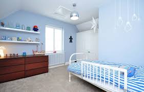 Find out the inspirational kids room wall painting & colour combination ideas. Light Blue Boy Kids Room Colors