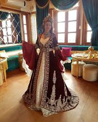 Bordo Kadife Kaftan Elbise Dugun Gelin Elbisesi Gelin