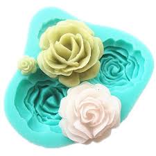 F0303 4 Roses Cake Mold Silicone Baking Tools Kitchen Accessories Decorations For Cakes Fondant Chocola Cake Molds Silicone Silicone Molds Baking Candy Flowers