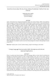 Abbreviations of words in colloquial bahasa melayu (texting) (language.hebatnya.com). Pdf Kemahiran Komunikasi Penutur Asing Aplikasi Pendekatan Telefon Pintar Dan Internet Foreign Language Communication Skills Smartphone And Internet Approach Applications