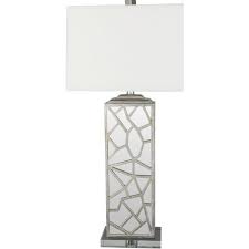 Update Your Design With The Woodmere Collection 39 S Broken Mirror Illusion Base And Clean Lines Portable Lamps Lamp Table Lamp Shades