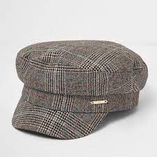 River Island Brown Check Baker Boy Hat 36 Liked On Polyvore Featuring Accessories Hats Brown Women Gatsby C Baker Boy Hat Women Hats Fashion Baker Boy