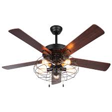 Some light kits are fairly universal, installing easily and working with a wide range of fans. 52 5 Light Industrial Ceiling Fan With Cage Shade 5 Walnut Or Cherry Blades Ebay