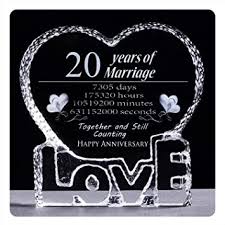 The 15th and 20th year are the most celebrated wedding anniversaries during this time, effectively every 5th year is seen as a major milestone in a marriage. Amazon Com Ywhl 20 Year 20th Wedding Anniversary Crystal Sculpture Keepsake Gifts For Her Wife Girlfriend Him Husband 20 Year Office Products