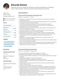 construction manager resume example