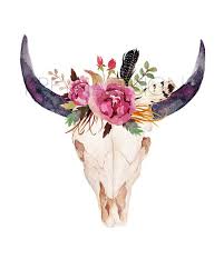 Cow Skull Printable Wall Art Wall Decor Feather Boho Watercolor Flower 248 Kunstproduktion Schadel Malerei Zeichnungen