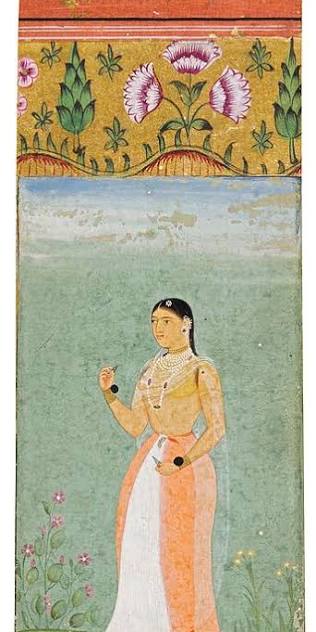 A standing figure in a landscape, India, Mughal, circa 1600 Painting by Celestial Images - Fine Art America