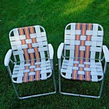 Vtg Pair Of Matching Striped Webbed Folding Aluminum Lawn Chairs Patio Camping 55 00 Patio Chair Ideas Lawn Chairs Metal Lawn Chairs Plastic Patio Chairs