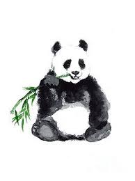 Simple Black And White Animal Prints Giant Panda Minimalist Painting By Joanna Szmerdt Panda Art Panda Painting Panda Drawing