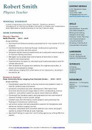 Resume samples for trainer teacher english pdf socialumco. Physics Teacher Resume Samples Qwikresume
