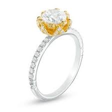 Enchanted Disney Tiana 1 1 4 Ct T W Diamond Frame Engagement Ring In 14k Two Tone Gold Zales Engagement Rings 14k Engagement Ring Engagement