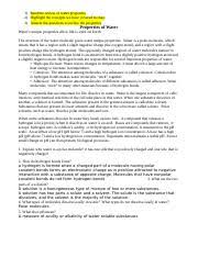 A comprehensive activity worksheet on the themes of global warming and dimming, watershortage. Properties Of Water Worksheet Promotiontablecovers