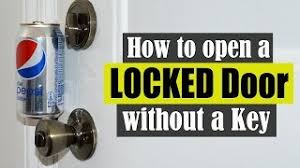 Force it between the lock and door frame, then bend it back to force the lock back into the door. How To Open A Locked Door Without A Key Youtube