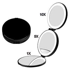Lighted Travel Makeup Mirror Usb Rechargeable Compact Mirror 10x 5x 1x Magnification Led Dimmable Lig Travel Makeup Mirror Cosmetic Mirror Magnifying Mirror