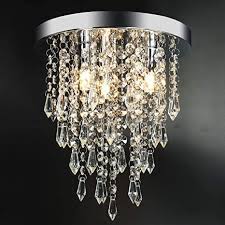 Maybe you would like to learn more about one of these? 3 Lights Mini Crystal Flushmount Chandelier Fixture Crystal Ceiling Lamp H10 4 X W9 8 Elegant Modern Flush Mount Ceiling Light For Bedroom Hallway Bar Living Room Dining Room Chrome G9 Base Amazon Com