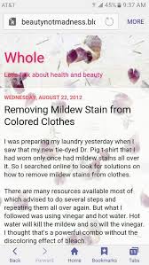 If you spill it on yourself, use a spot treatment to reduce the stain, and rinse. Removing Mildew Stains From Colored Clothing Remove Mildew Stains Mildew Stains Mildew Remover For Fabric