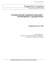 Homeland Security Department Organization And Management