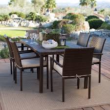 Coral Coast South Isle All Weather Wicker Dark Brown Patio Dining Set Www Hayneedle Com Patio Dining Set Patio Furniture Sets Dark Brown Dining Table