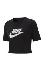 Black And White Nike T Shirt Women S Nike Sportswear Essential Cropped T Shirt Nike Shirts Women Black Nike Shirt T Shirt Crop Top
