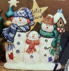 Unpainted Ceramic Bisque Snowman Family With Star Let It Snow Ready To Paint Unfinished Ceramic Bisque Yo In 2020 Ceramic Bisque Christmas Signs Paint Your Own Pottery