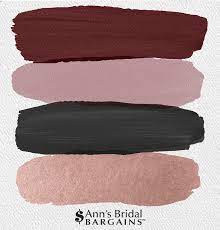 Burgundy is one of the most popular colors for fall nuptials, it looks very lush and noble with gold accents; The Perfect Wedding Color Palette Maroon Mauve Black And Rose Gold