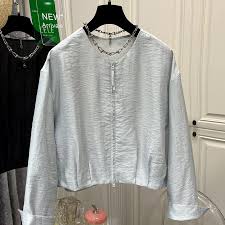 捏褶长袖棒球服短外套女2024秋季新款设计感小众宽松蝙蝠上衣夹克