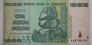 Image result for zimbabwe billion dollar note