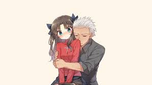 Find anime couple pictures and anime couple photos on desktop nexus. Hd Wallpaper Fate Series Tohsaka Rin Anime Couple Hugging Love 1920x1080 Wallpaper Flare