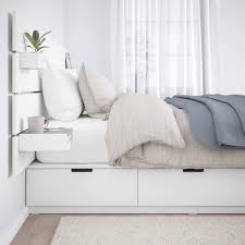 Nordli Bed With Headboard And Storage White King Ikea White Bed Frame Bed Frame With Storage Headboards For Beds