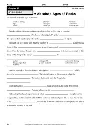 After determining the relative ages of the rocks (a for oldest, etc.), describe and identify each unknown sample collected near the grand canyon. Absolute Ages Of Rocks Worksheet For 9th 12th Grade Lesson Planet