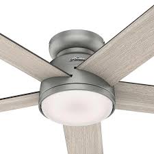 52 hunter hepburn brass led ceiling fan. Hunter Romulus 54 In Matte Silver Led Smart Ceiling Fan With Light Remote Control And Light Kit 5 Blade Lowes Com Ceiling Fan With Light Ceiling Fan Flush Mount Ceiling Fan