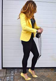 Blazer Amarillo Moda Ropa De Trabajo Combinar Colores Ropa Ropa