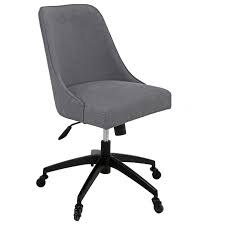 Beautifully upholstered in black leatherplus.beautifully upholstered in black leatherplus. Steve Silver Kinsley Swivel Upholstered Desk Chair In Gray Fabric A1 Furniture Mattress Office Task Chairs